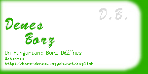 denes borz business card